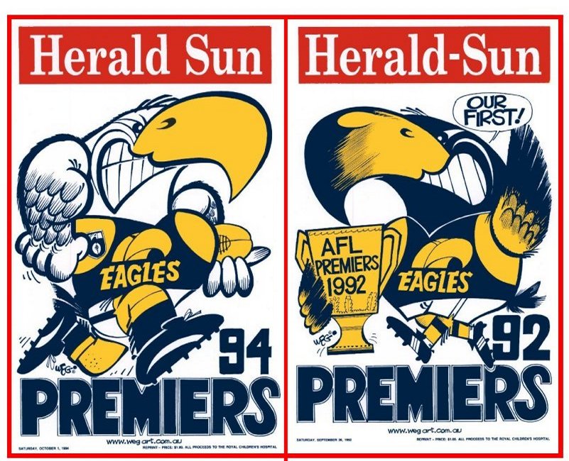 WCE 1992 & 1994 West Coast Eagles Twin Pack